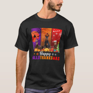 Camiseta Doberman Pinscher Happy Hallothanksmas Halloween X