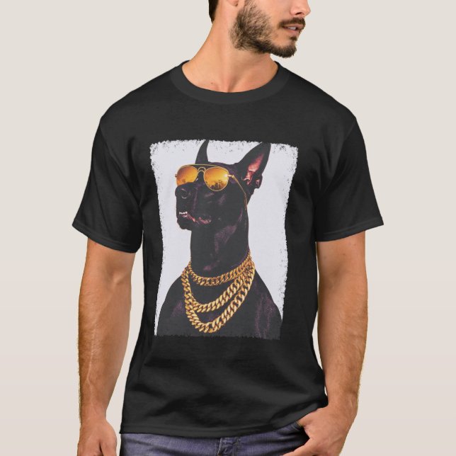Camiseta Doberman Pinscher negro (Anverso)