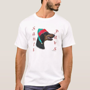 Camiseta Doberman Pinscher (negro) Santa Paws