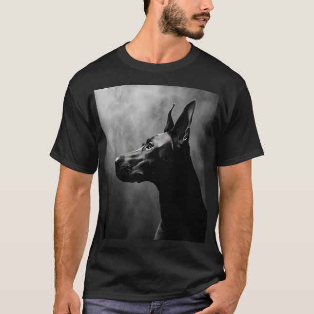 Camiseta Doberman Pinscher negro y blanco (Anverso)