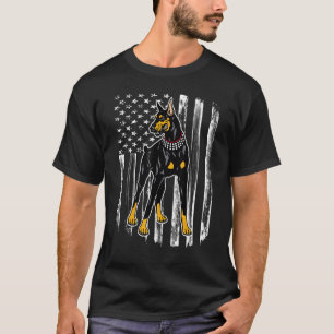 Camiseta Doberman Pinscher perro bandera americana 4 de jul