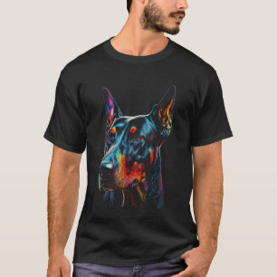 Camiseta Doberman Pinscher Perro Colorido Mamá Papá Hombre