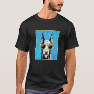 Camiseta Doberman Pinscher Retrato Pop Art Dog Con Sungla