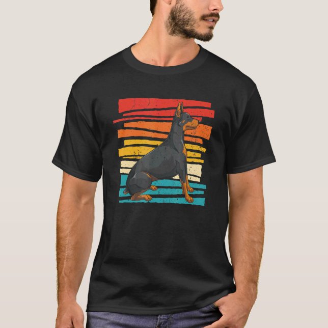 Camiseta Doberman Pinscher Retro 1 (Anverso)