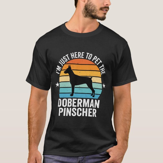 Camiseta Doberman Pinscher Retro Acaricia (Anverso)