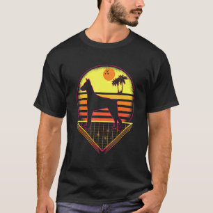 Camiseta Doberman Pinscher Retro Sunset Vintage Dog