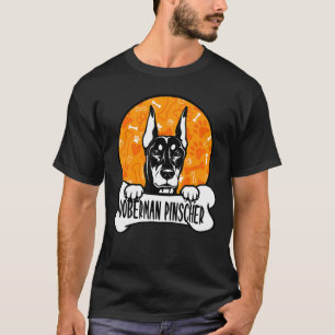 Camiseta Doberman Pinscher Retro Vintage Silhouette Cudo Do