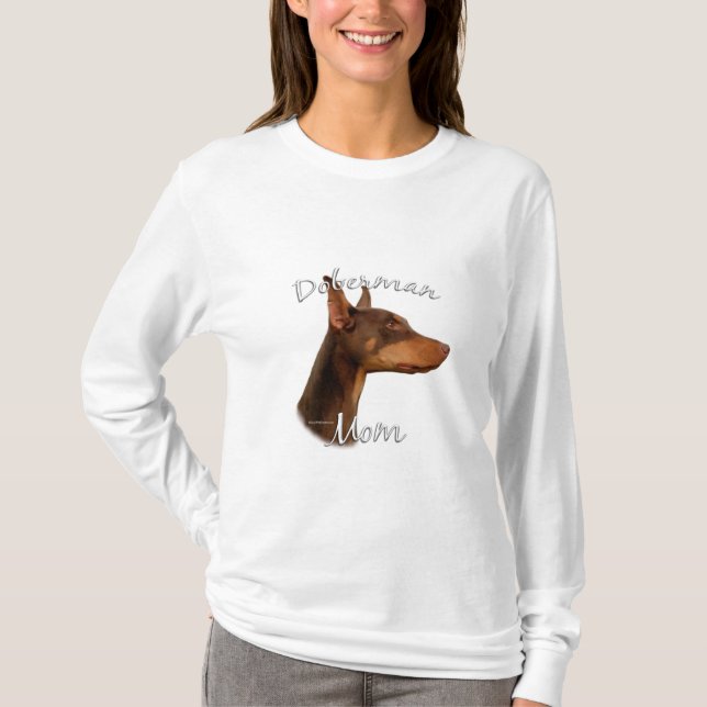 Camiseta Doberman Pinscher (rojo) Mamá 2 (Anverso)