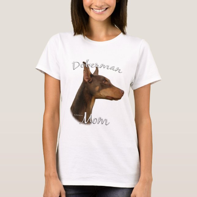 Camiseta Doberman Pinscher (rojo) Mamá 2 (Anverso)