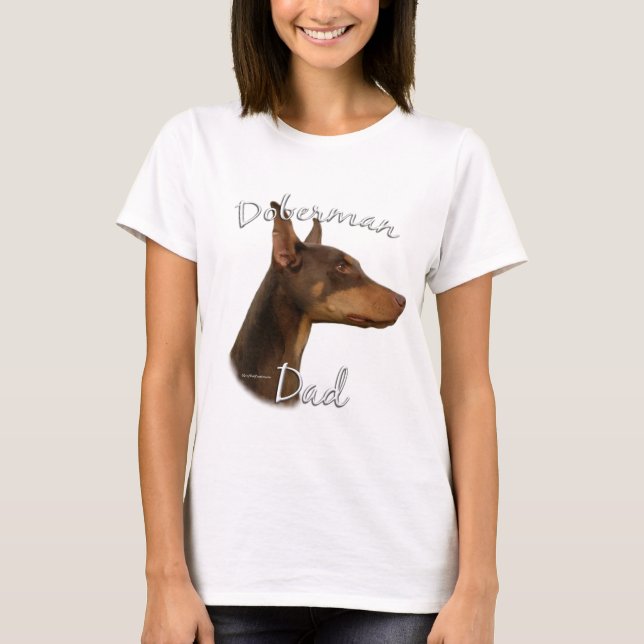 Camiseta Doberman Pinscher (rojo) Papá 2 (Anverso)