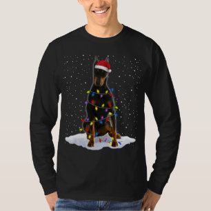 Camiseta Doberman Pinscher Santa Christmas Tree Enfoca Navi