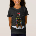Camiseta Doberman Pinscher Santa Christmas Tree Enfoca Navi<br><div class="desc">Doberman Pinscher Santa Christmas Tree Enfoca regalos de Navidad</div>