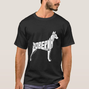 Camiseta Doberman Pinscher Silhouette Word