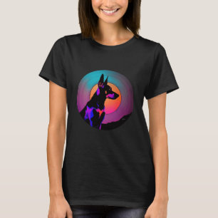 Camiseta Doberman Pinscher Synthwave Aestheti de 80
