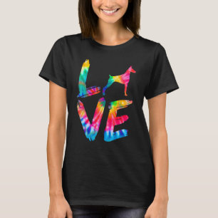 Camiseta Doberman Pinscher Tie Dye Love Dog Mom Dad