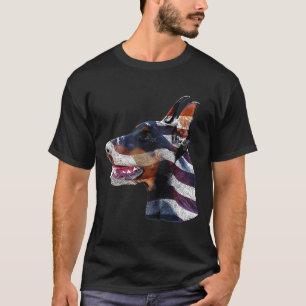 Camiseta Doberman Pinscher Usa Bandera Estadounidense Dober