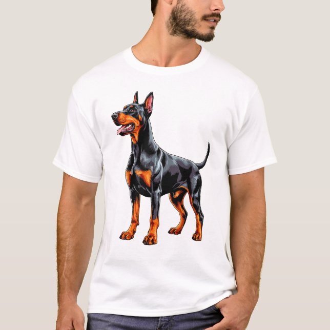 Camiseta Doberman Pinscher vibrante (Anverso)