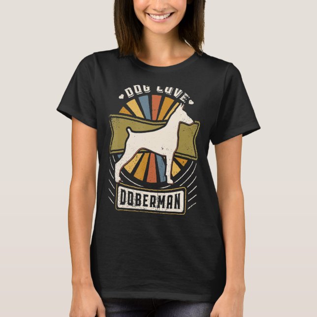 Camiseta Doberman Pinscher Vintage Classic Retro Dog (Anverso)