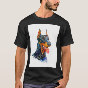 Camiseta Doberman Pinscher Watercolor Art