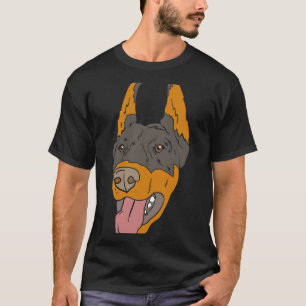 Camiseta Doberman realista enfrenta al amante de los perros
