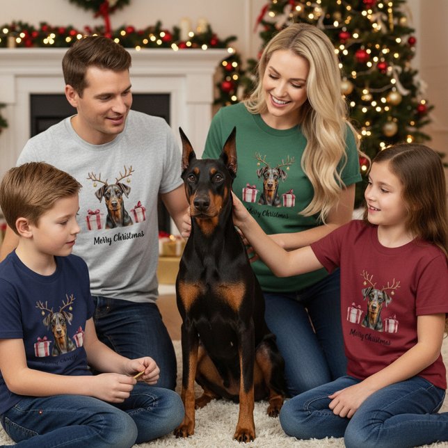 Camiseta Doberman Reindeer (Subido por el creador)