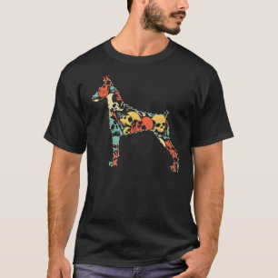 Camiseta Doberman Skeleton Skull Vintage Retro