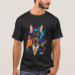 Camiseta Doberman Suit Dog Colorous Gracioso Arte Animal Im