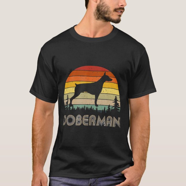 Camiseta Doberman Vintage Dog Retro 70 (Anverso)