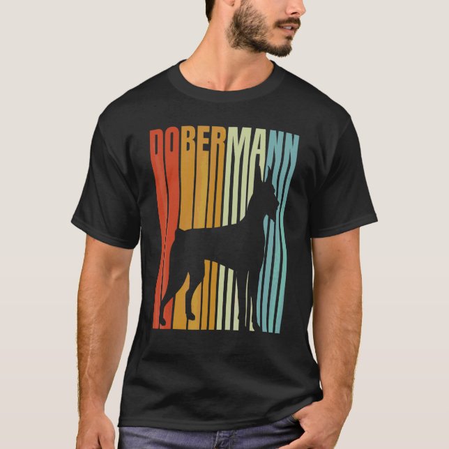 Camiseta Dobermann estilo retro de 1970 (Anverso)