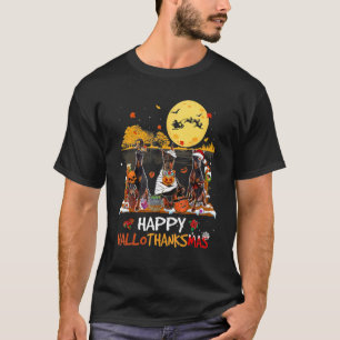 Camiseta Dobermann Happy Hallothanksmas Halloween Thanksgiv