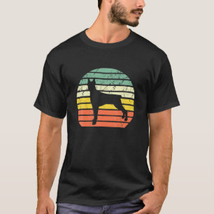Camiseta Dobermann Pinscher Silhouette Dog Lover Retro Vint