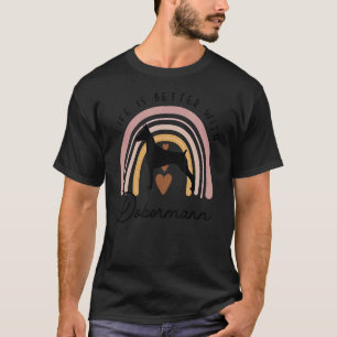 Camiseta Dobermann Rainbow Dog Mom