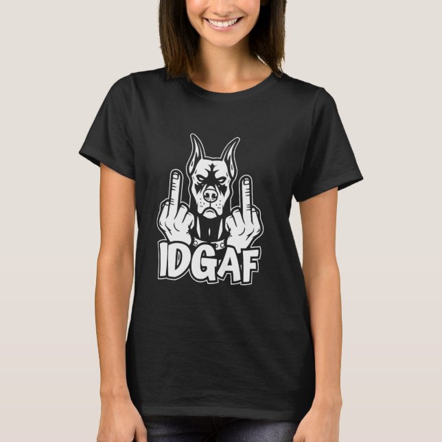 Camiseta Dobermann - Raza de Perro Mascota Idgaf (Anverso)