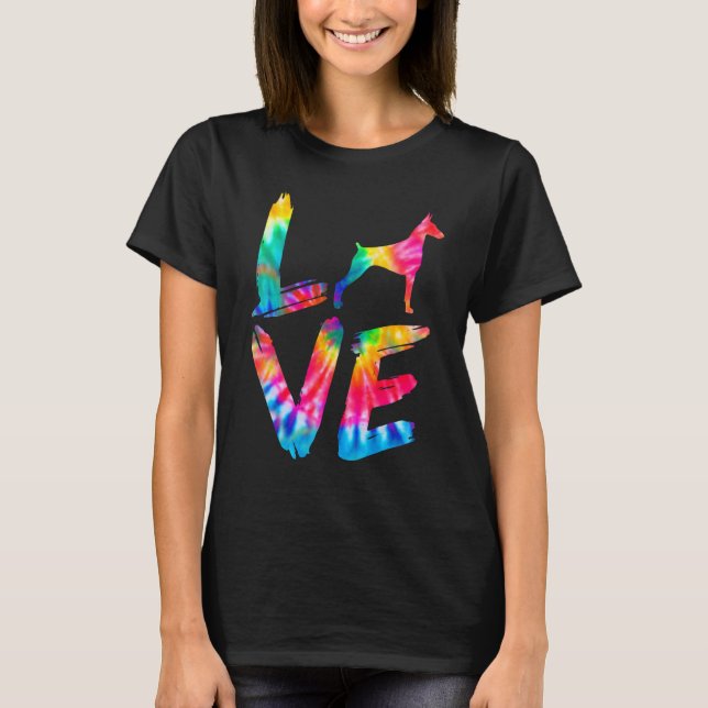 Camiseta Dobermann Tie Dye Amor Perro Mamá Papá (Anverso)