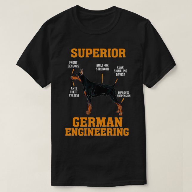Camiseta Dobermans Superior German Engineering (Diseño del anverso)