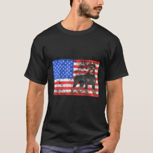 Camiseta Dobie American Flag Doberman Dueño De Perro Usa Pi