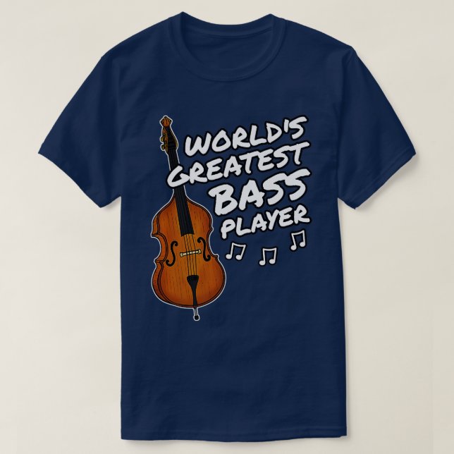Camiseta Doble Bass Worlds Greatest Bass Player Jazz Bassi (Diseño del anverso)