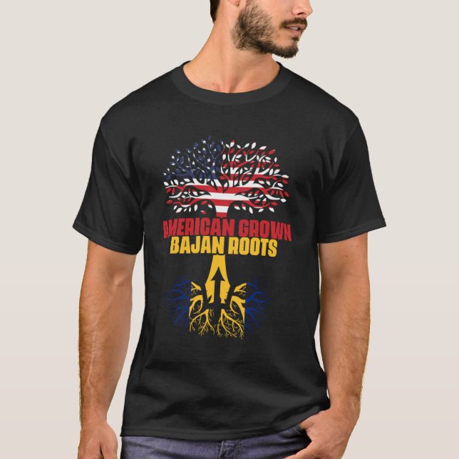 Camiseta Doble ciudadanía América Bandera de Barbados se al (Anverso)