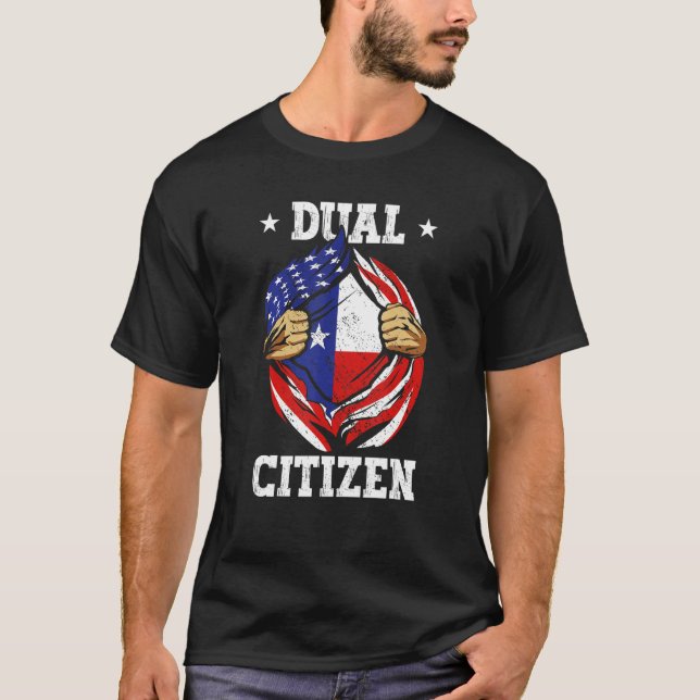 Camiseta Doble Ciudadano Texas Orgullo Ee.Uu. Y Bandera De  (Anverso)