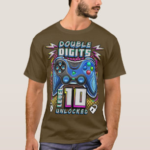 Camiseta Doble Dígito Nivel 10 Videojuego desbloqueado 10º 