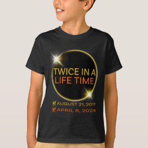 Camiseta Doble Eclipse Solar Divertido en Abril en la Vida