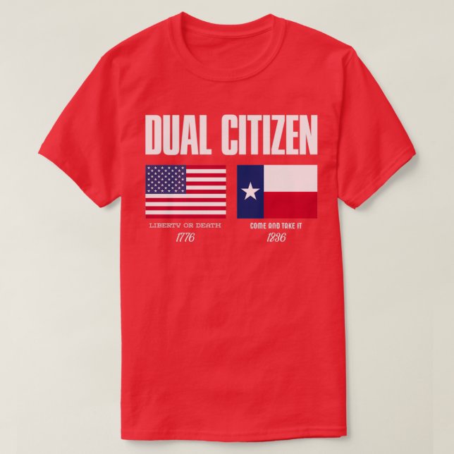 Camiseta Doble etiqueta ciudadana texas de guerra independe (Diseño del anverso)