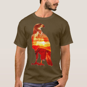 Camiseta Doble exposición al atardecer de águila