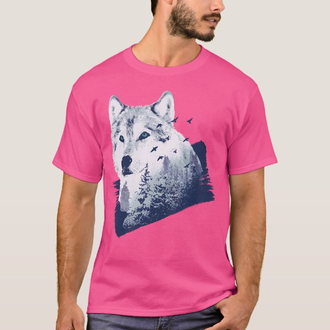 Camiseta Doble exposición de Wolf (Anverso)