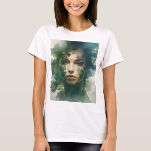 Camiseta Doble exposición del arte femenino