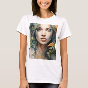 Camiseta Doble exposición del arte femenino