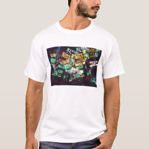 Camiseta Doble exposición, señales de casino, Las Vegas,