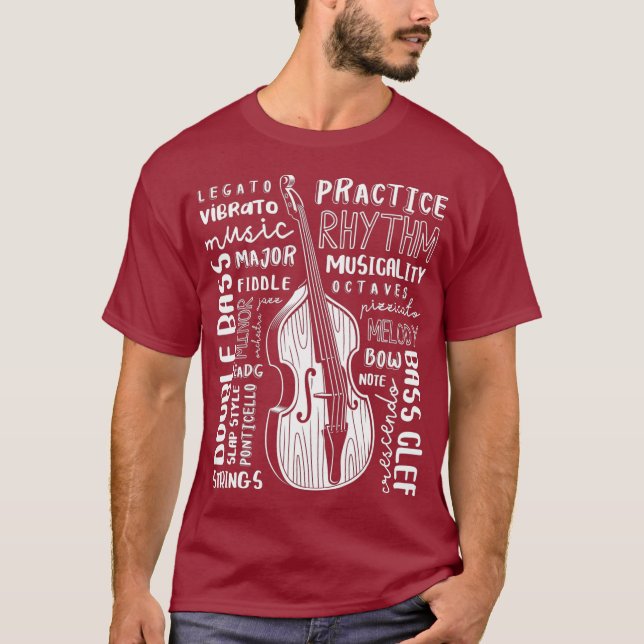 Camiseta Doble paro Word Nube Música de Bass Bass (Anverso)