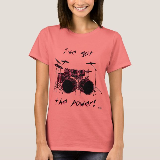 Camiseta Doble potencia del tambor de Bass (Anverso)