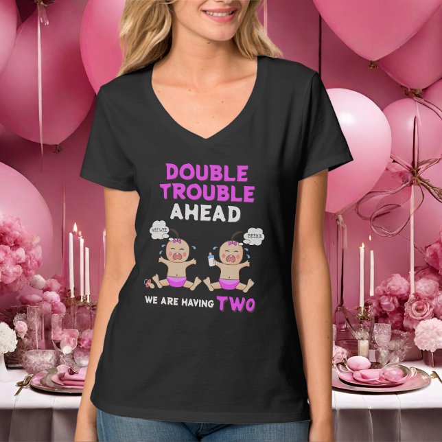 Camiseta Doble Problema De Chicas gemelos Que Mamá Debe Ser (Subido por el creador)